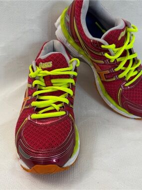 ASICS Gel-Kayano 19 Running Shoes Womens Size 7 Pink Yellow